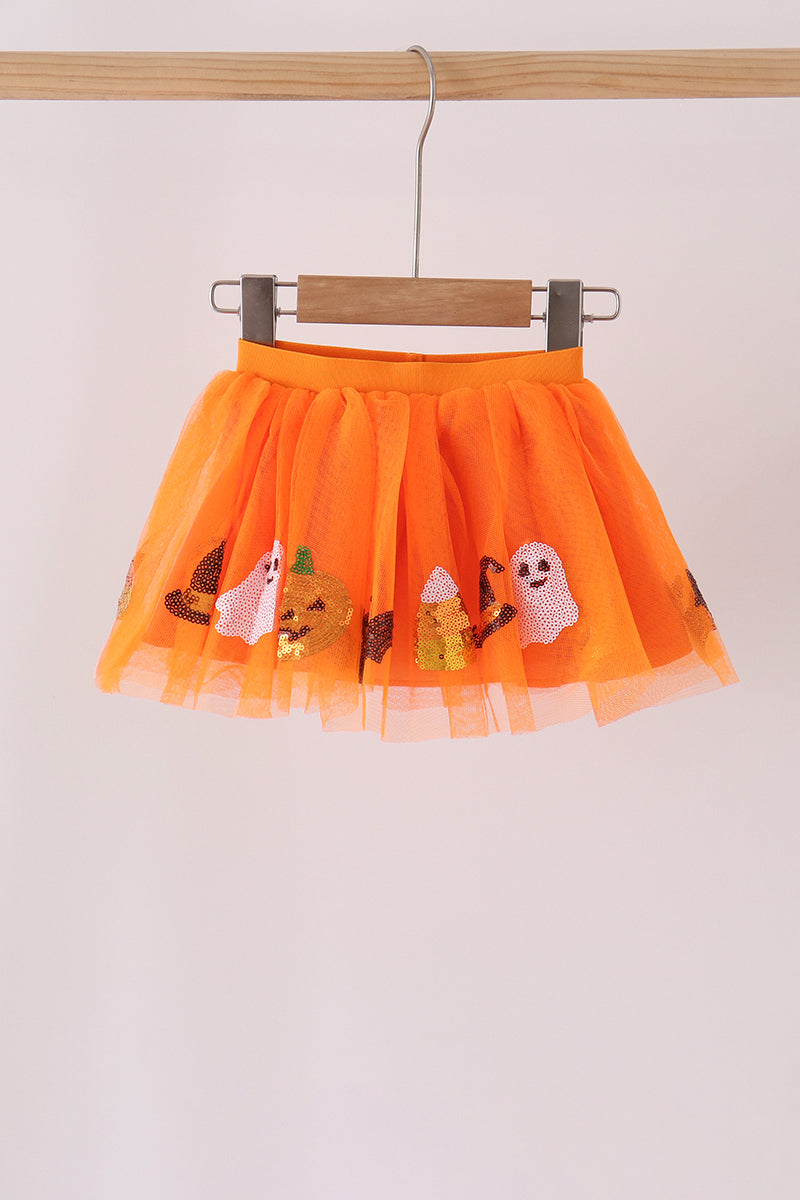 Pumpkin bat sequin tutu skirts