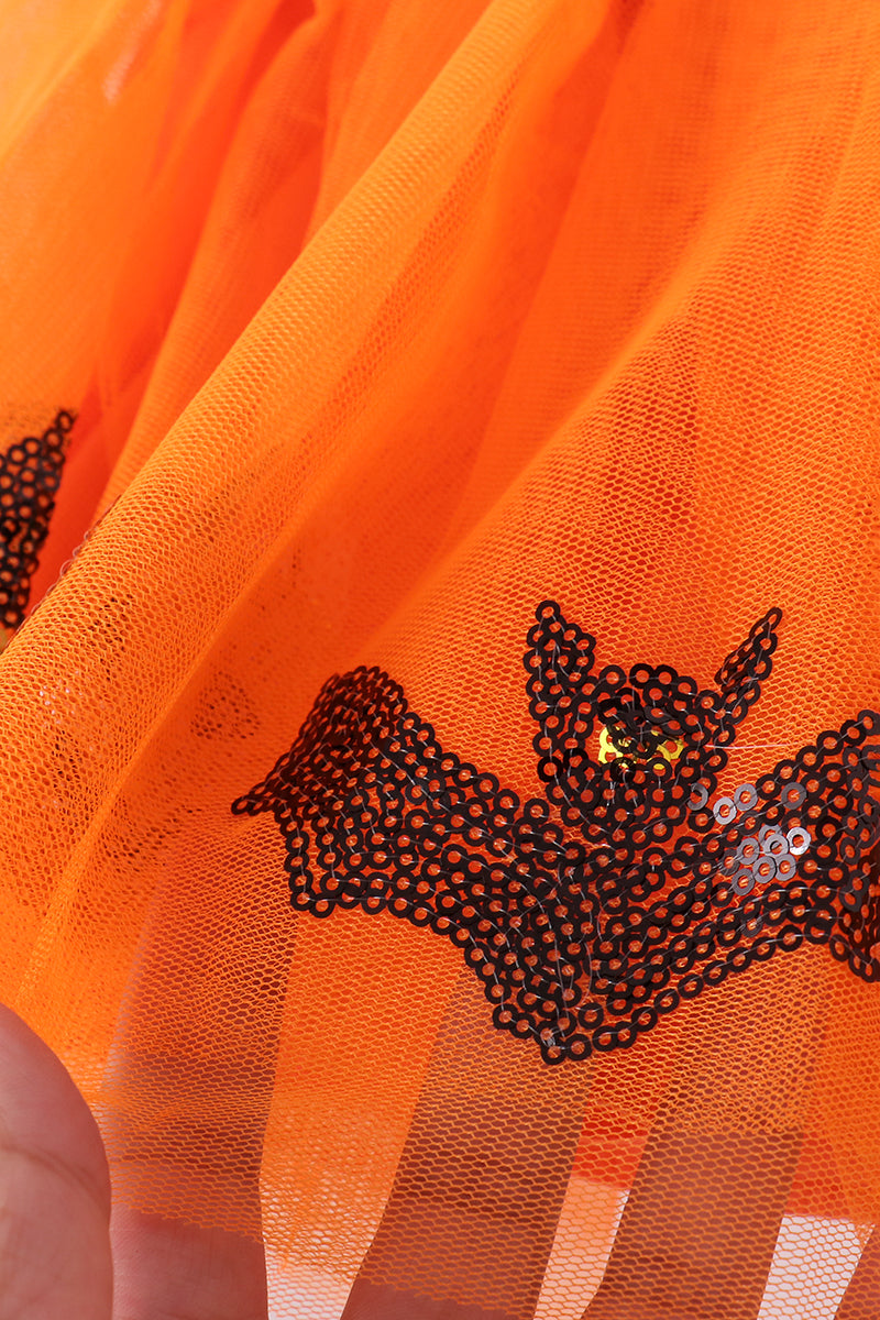 Pumpkin bat sequin tutu skirts