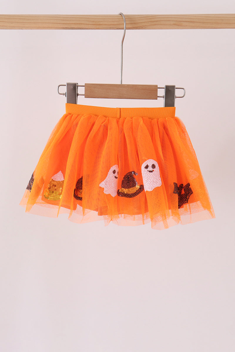 Pumpkin bat sequin tutu skirts