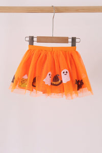 Pumpkin bat sequin tutu skirts