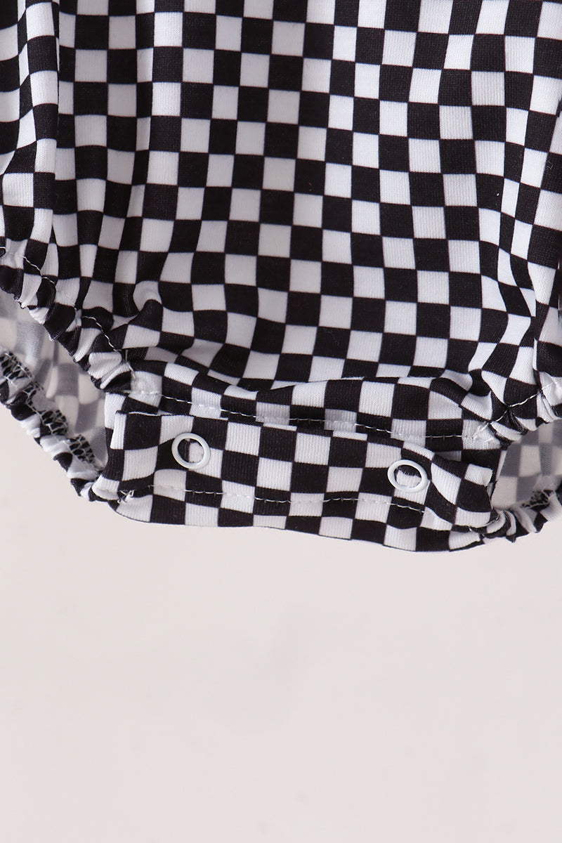 Car embroidery checkered bubble