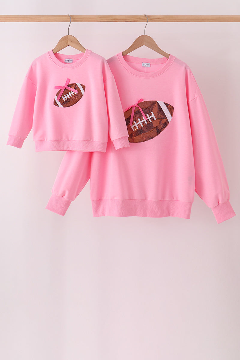 Football sequin mom&me top
