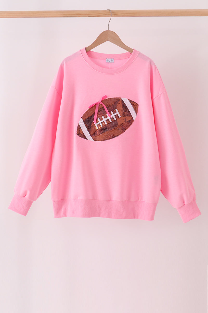 Football sequin mom&me top