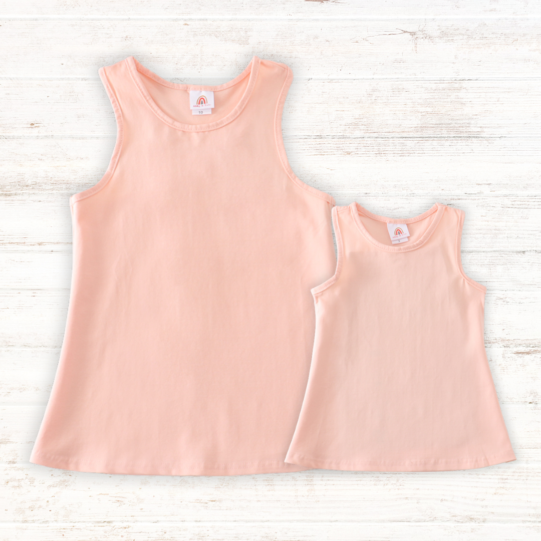 Peach Blank Basic Kids Teens Adult Tank Top - Essential Southern Charm