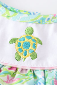Turtle Embroidered Bloomer Set