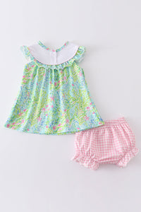 Turtle Embroidered Bloomer Set
