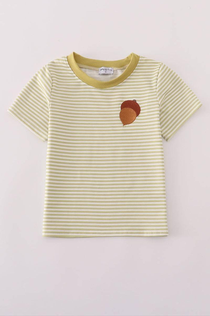 Acorn Embroidery Stripe Top - Essential Southern Charm