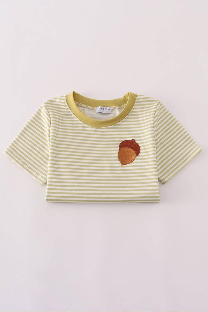 Acorn Embroidery Stripe Top - Essential Southern Charm