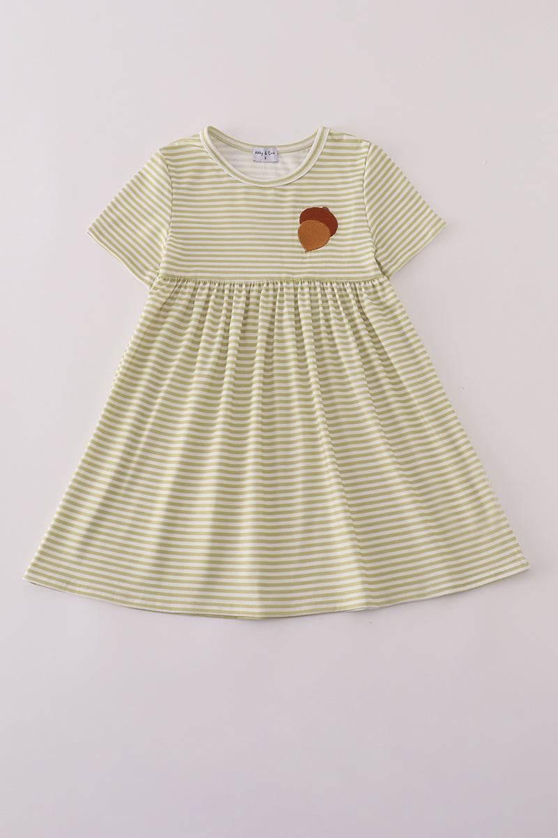 Acorn Embroidery Stripe Dress - Essential Southern Charm