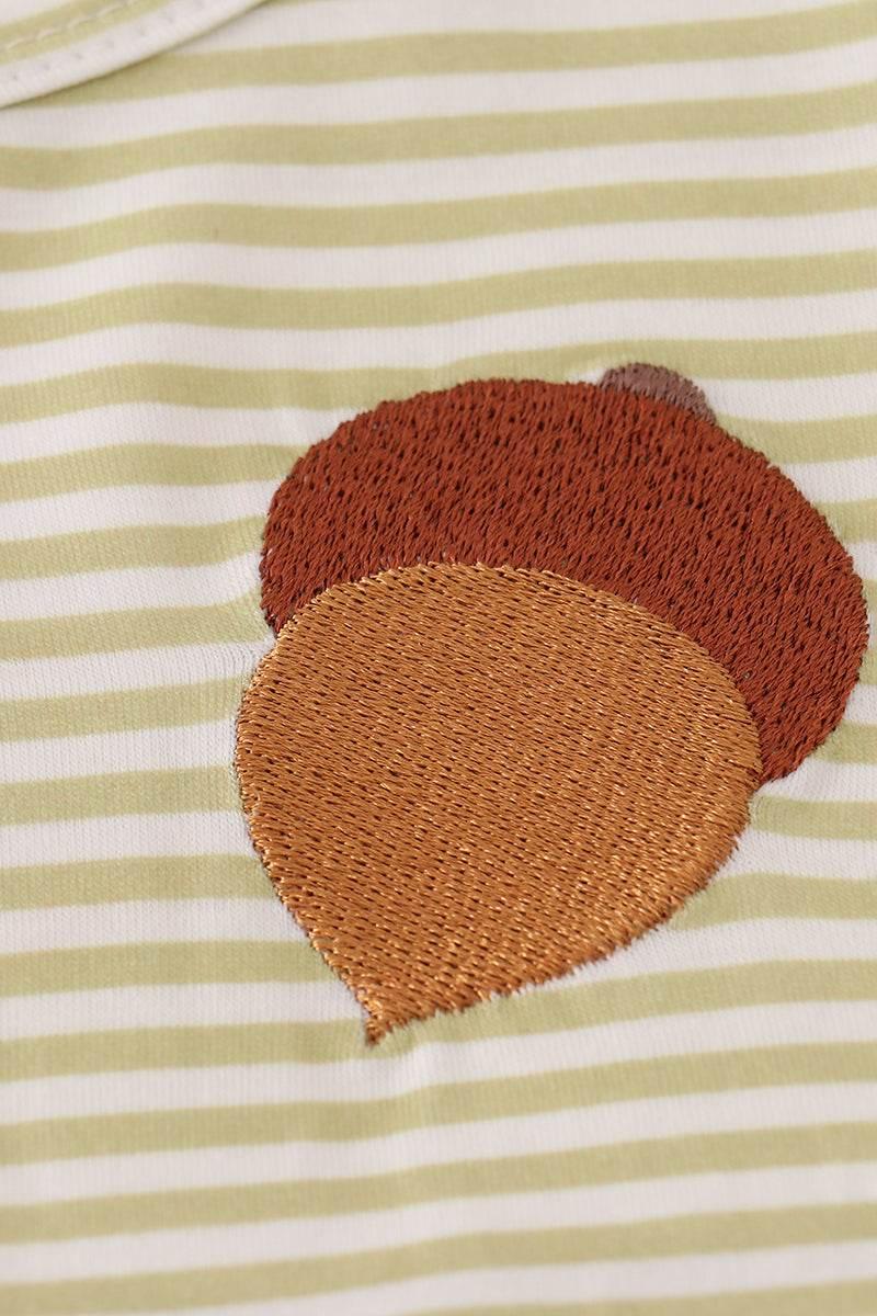Acorn Embroidery Stripe Dress - Essential Southern Charm