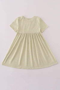 Acorn Embroidery Stripe Dress - Essential Southern Charm