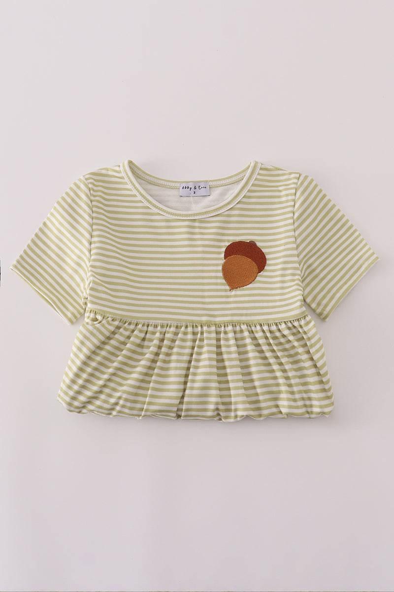 Acorn Embroidery Stripe Dress - Essential Southern Charm
