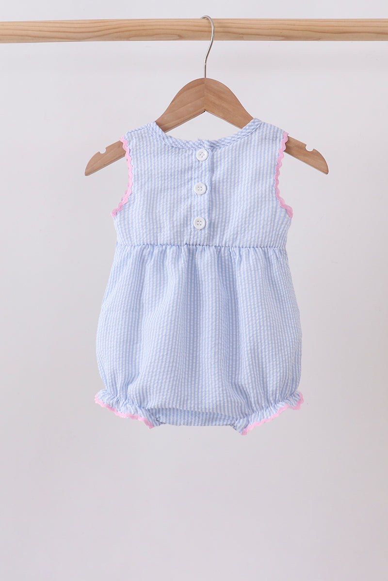Bow Embroidered Stripe Bubble