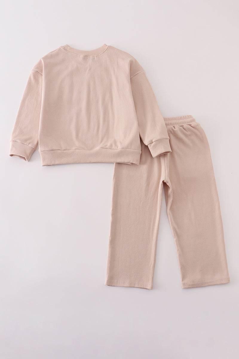Mini French Knot Pants Set - Cream - Essential Southern Charm