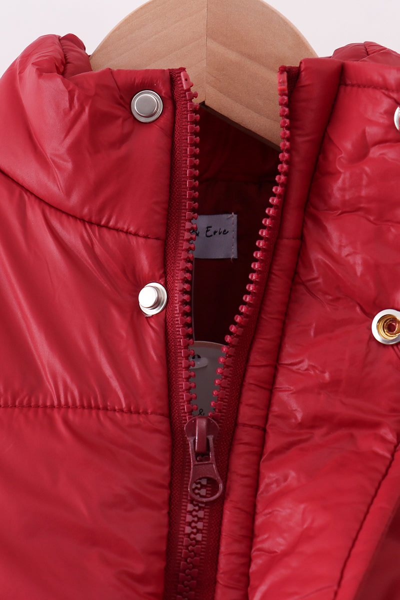 Maroon Mom&Me Puffer Vest