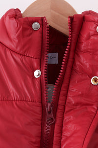 Maroon Mom&Me Puffer Vest