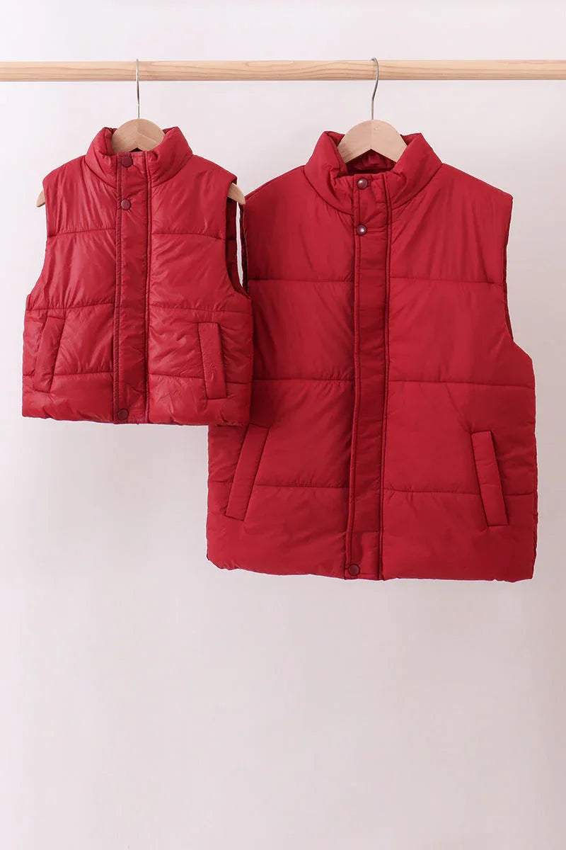 Maroon Mom&Me Puffer Vest - Essential Southern Charm