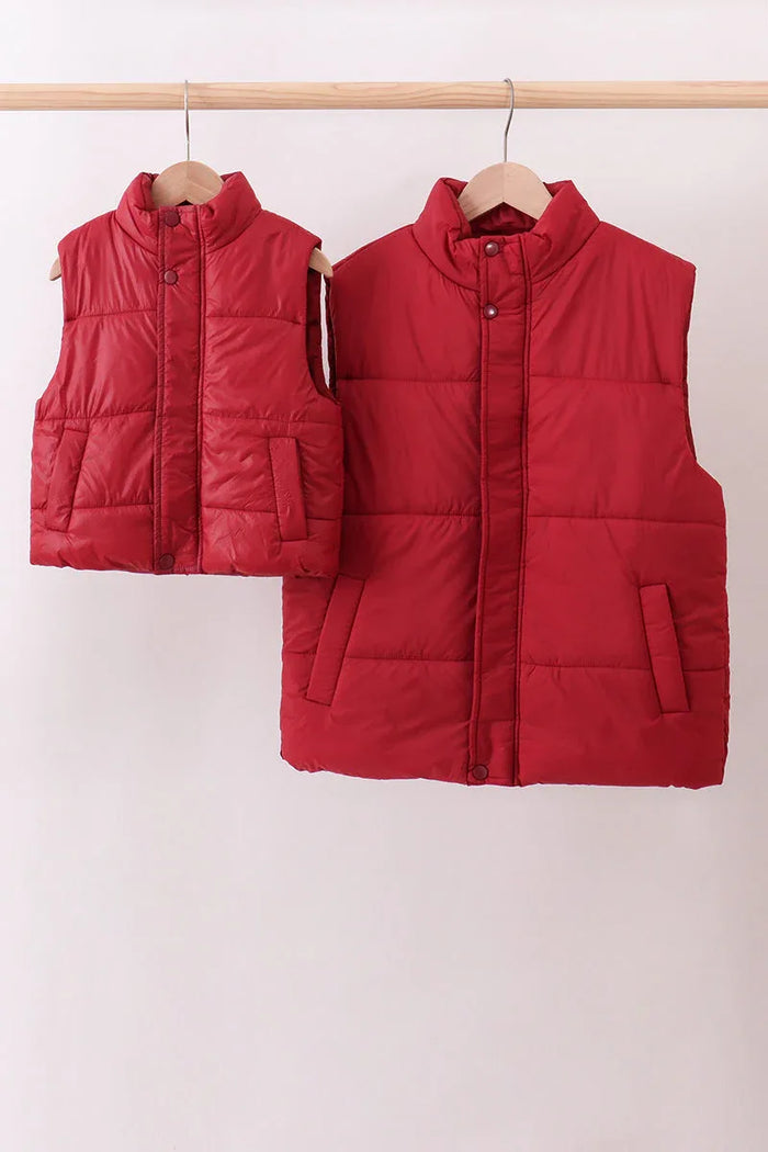 Maroon Mom&Me Puffer Vest - Essential Southern Charm