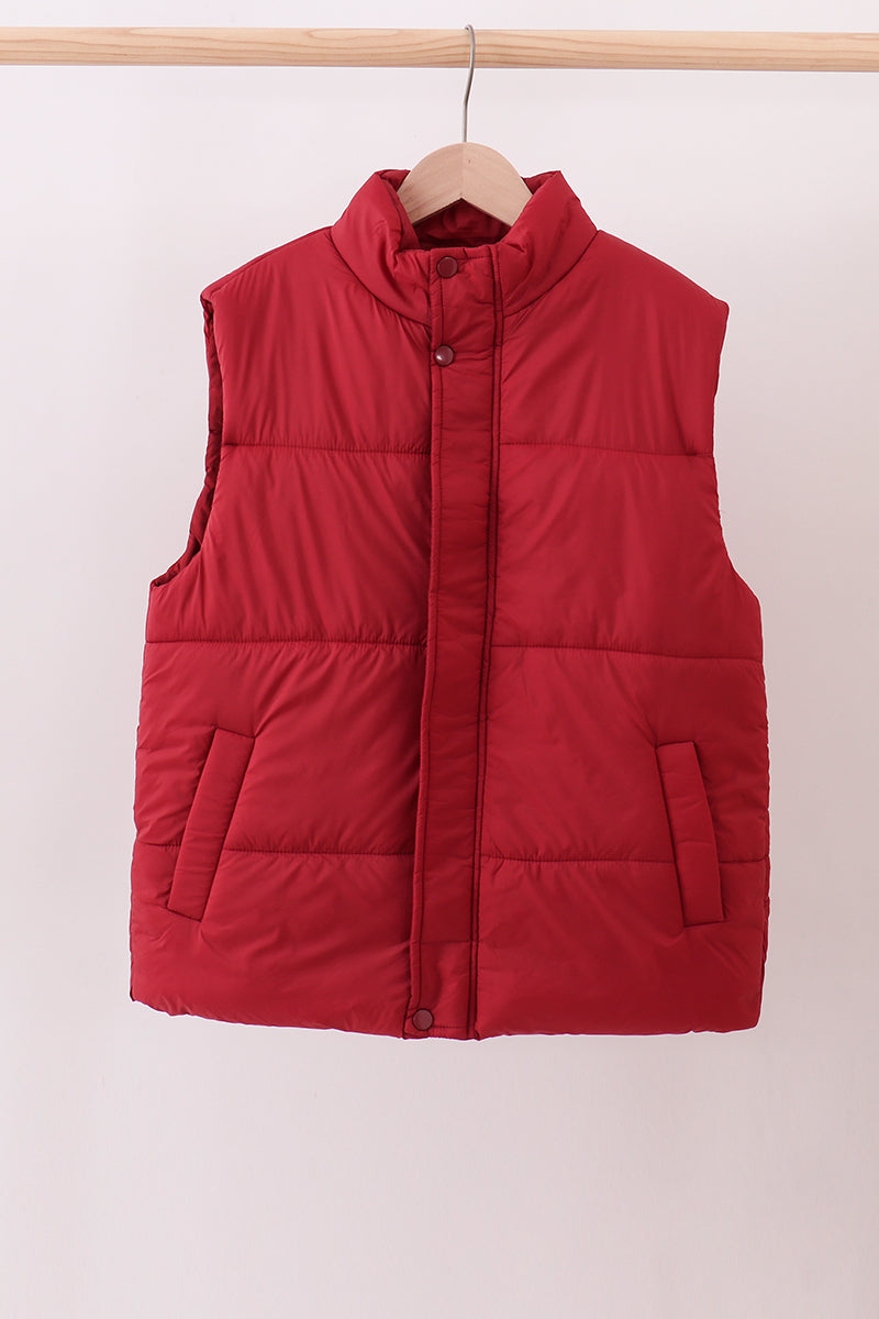 Maroon Mom&Me Puffer Vest