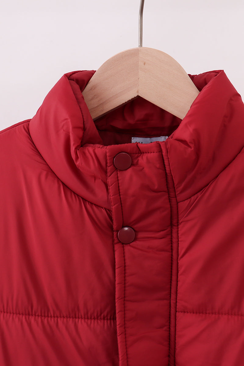 Maroon Mom&Me Puffer Vest