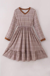 Brown Plaid Mom Dress - Essential Southern Charm
