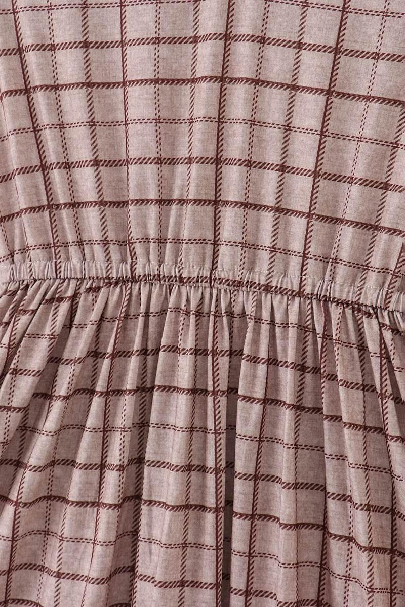 Brown Plaid Mom Dress - Essential Southern Charm