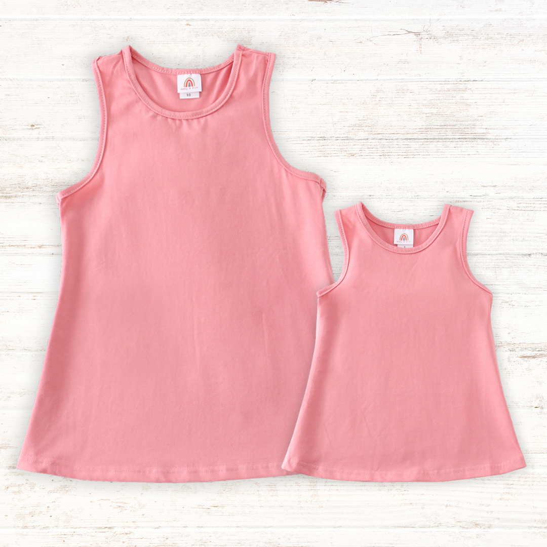 Mauve Blank Basic Kids Teens Adult Tank Top - Essential Southern Charm