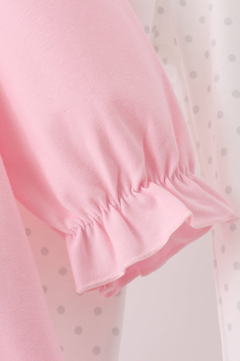 Big sister embroidery ruffle pants set