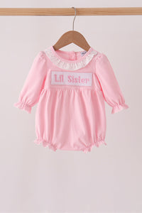 Lil sister embroidery ruffle bubble