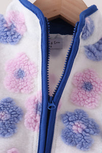 Fleece jacket - Blue Floral