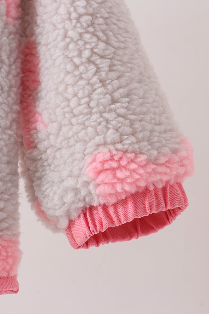 Fleece jacket - Pink bow