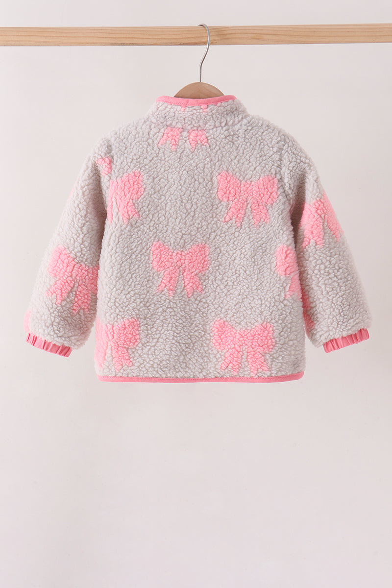 Fleece jacket - Pink bow
