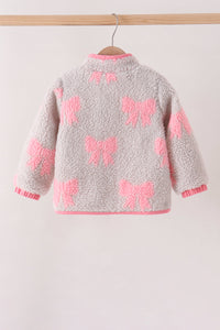 Fleece jacket - Pink bow