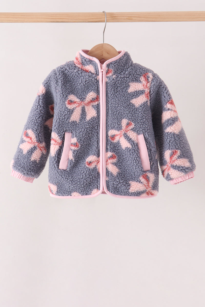 Fleece jacket - Blue bow