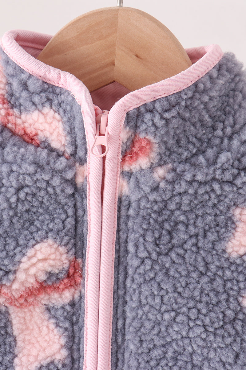 Fleece jacket - Blue bow