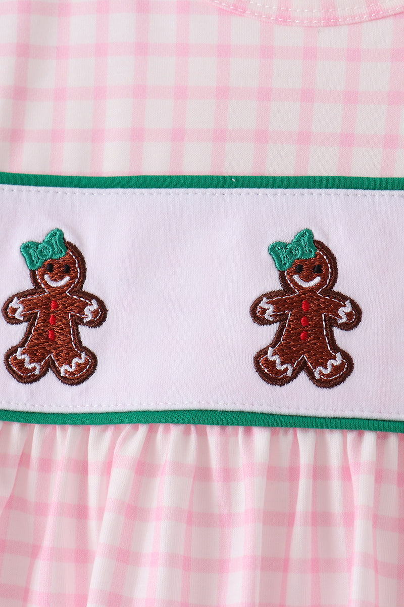 Gingerbread Embroidery Ruffle Pants Set