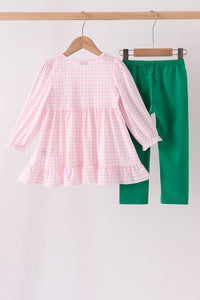 Gingerbread Embroidery Ruffle Pants Set