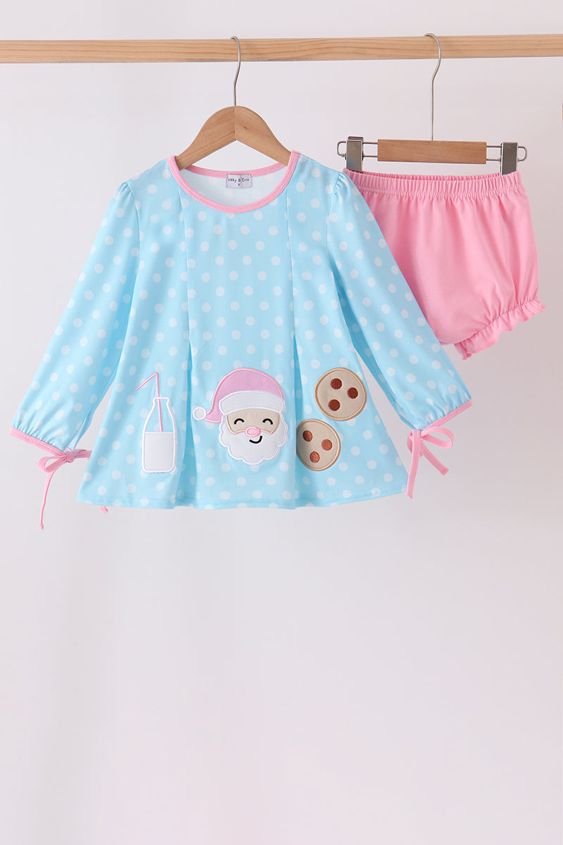 Milk Santa Cookies Ruffle Bloomer Set