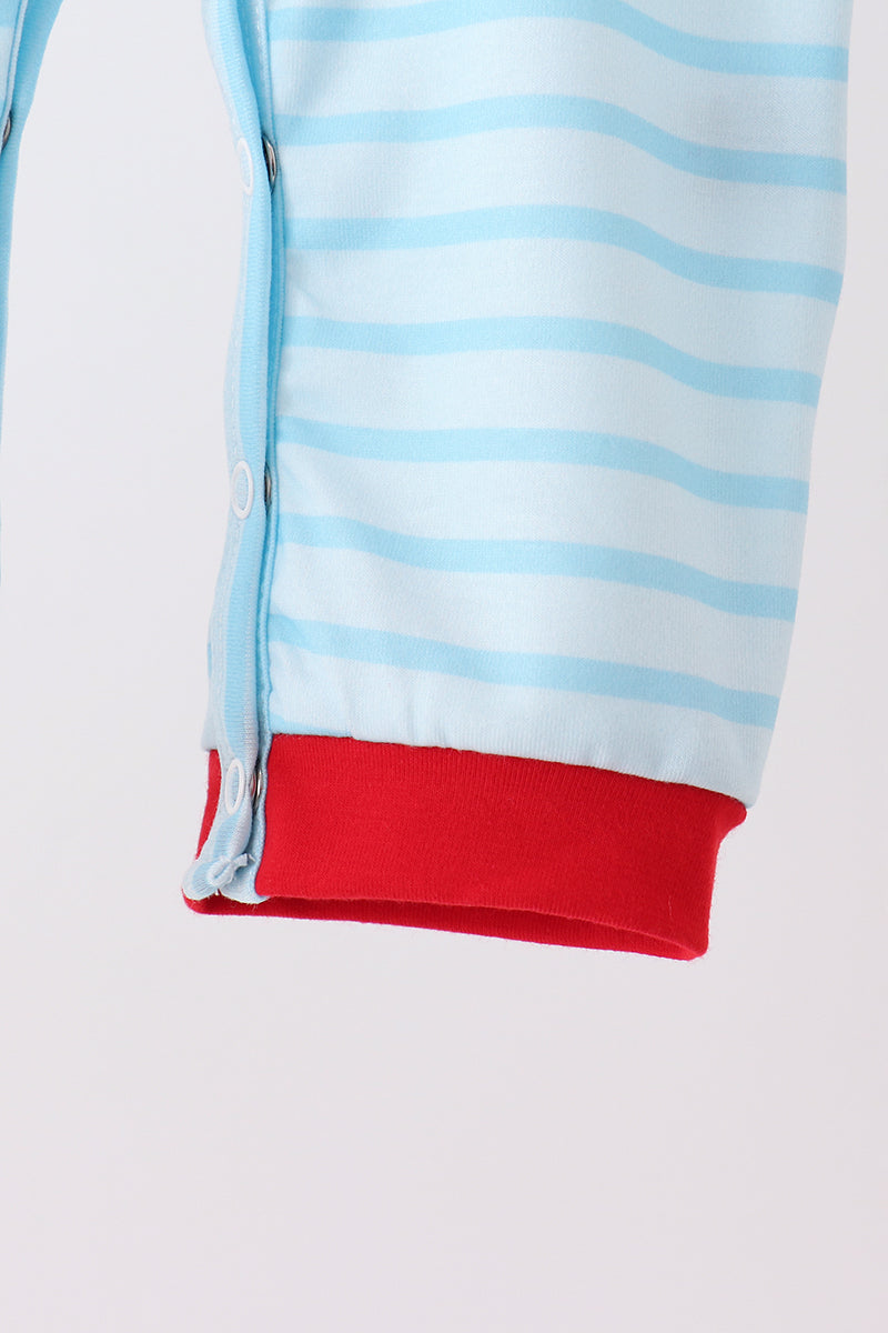 Milk Santa Cookies Stripe Romper