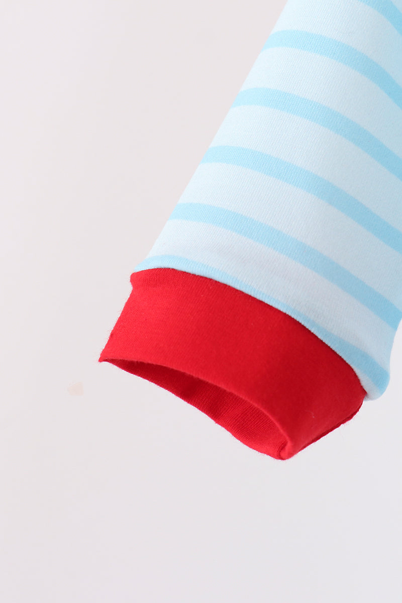 Milk Santa Cookies Stripe Romper
