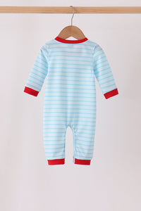 Milk Santa Cookies Stripe Romper