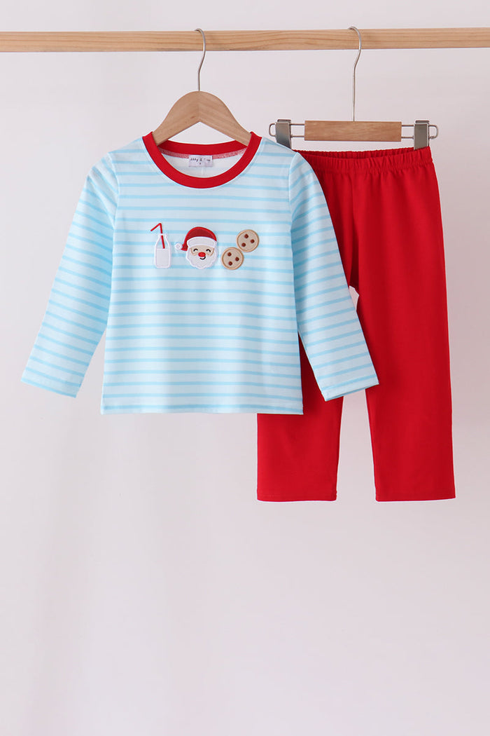 Milk Santa Cookies Stripe Pants Set