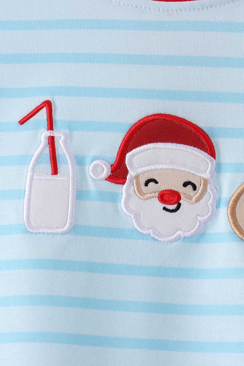 Milk Santa Cookies Stripe Pants Set