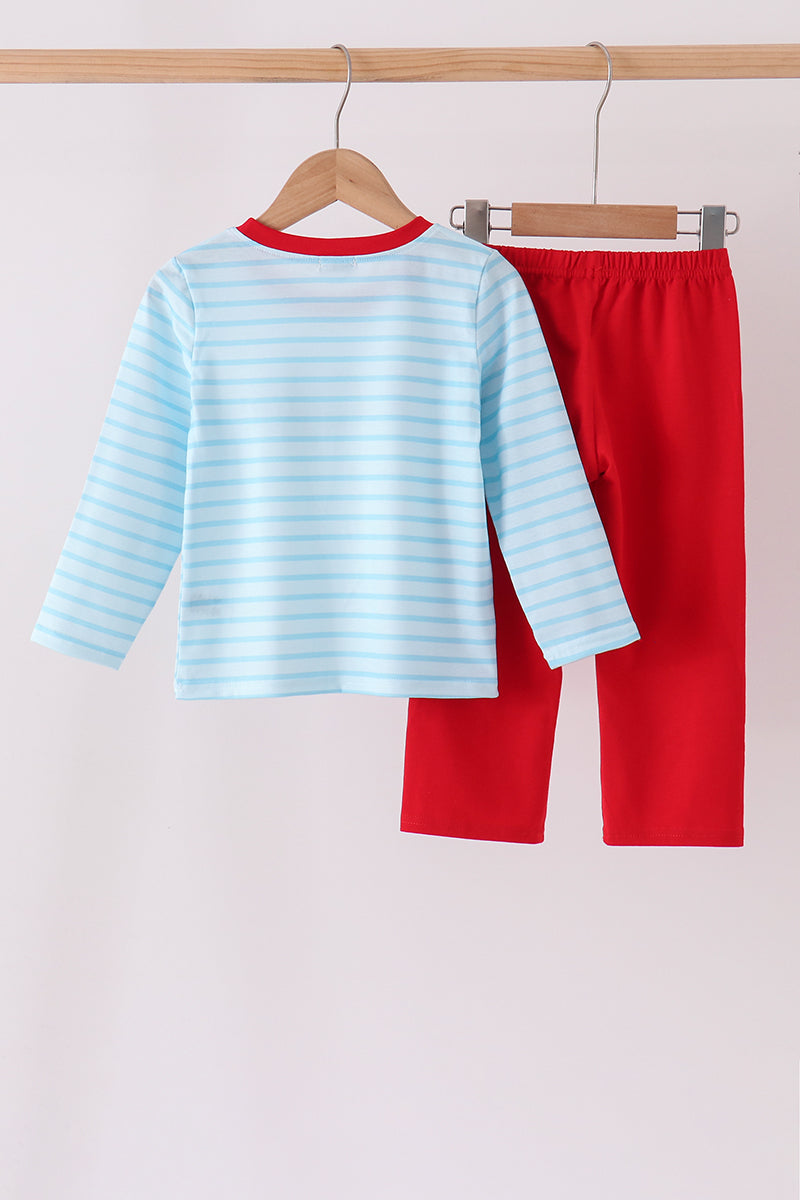 Milk Santa Cookies Stripe Pants Set