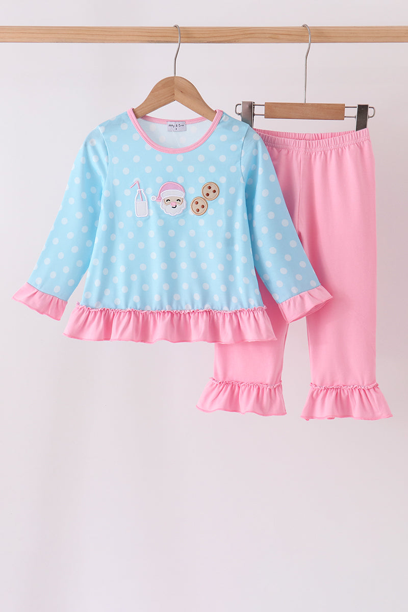 Milk Santa Cookies Ruffle Pants Set