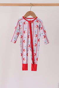 Santa claus bamboo zipper romper