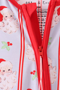 Santa claus bamboo zipper romper