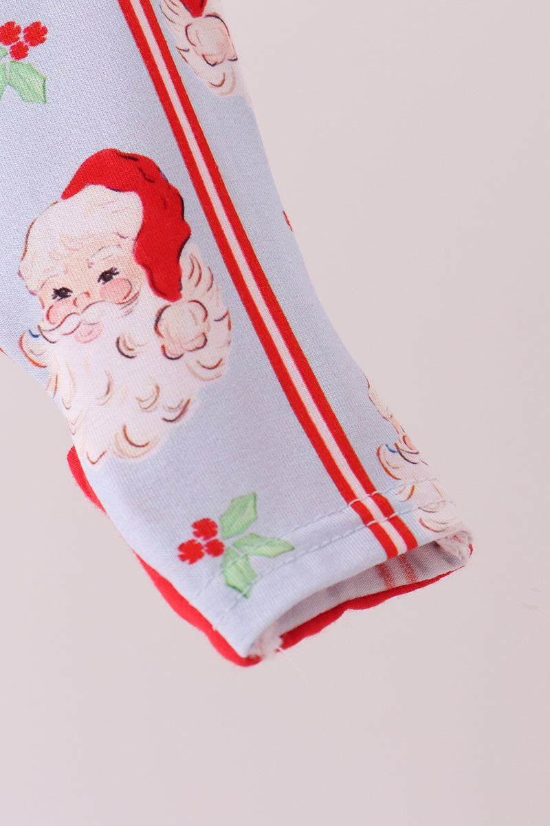 Santa claus bamboo zipper romper
