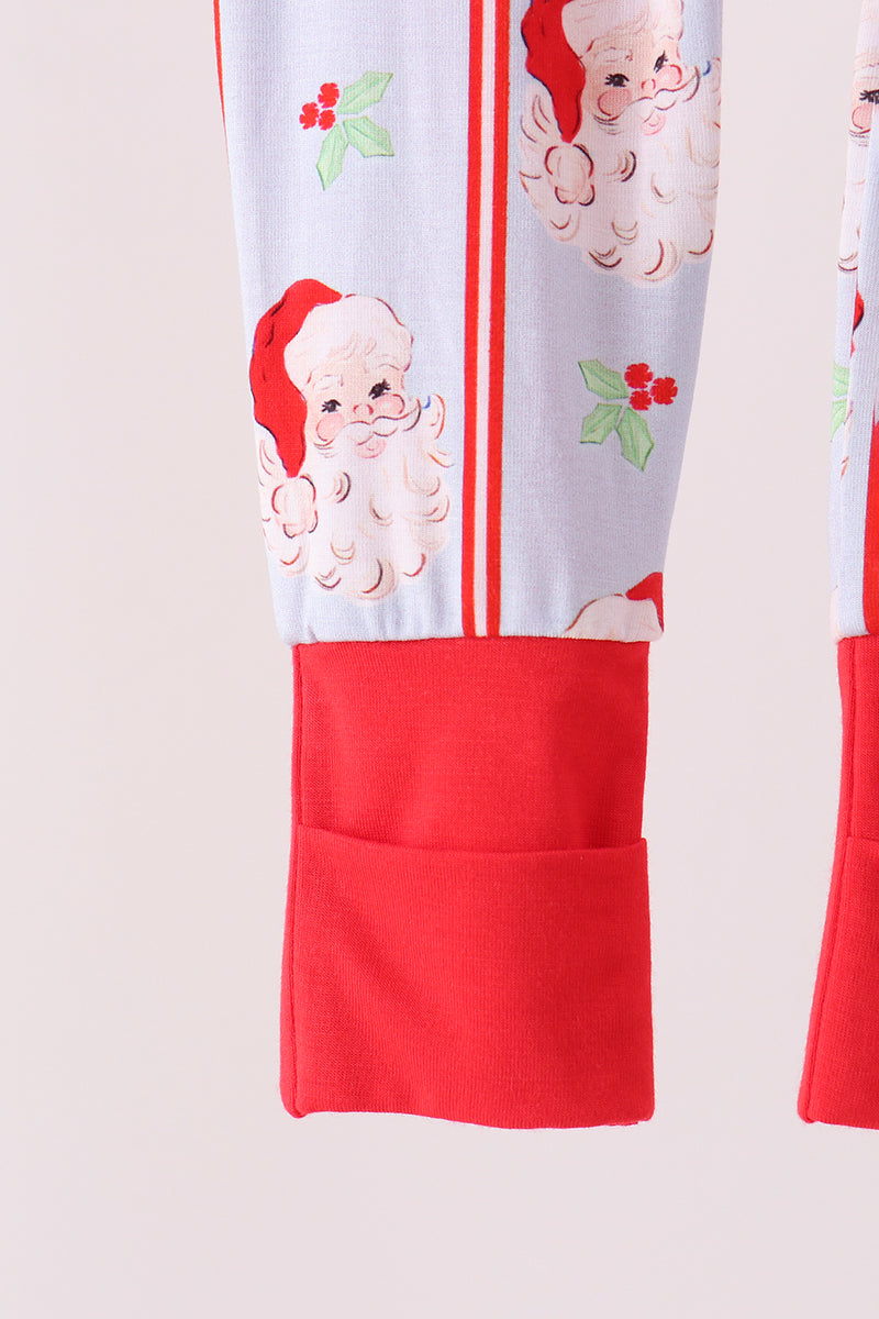 Santa claus bamboo zipper romper