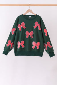 Bow sequin mom&me top